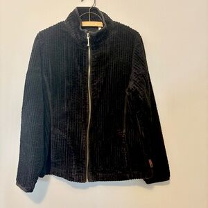 Woolrich Women’s Black Corduroy Zip Jacket Size M Vintage